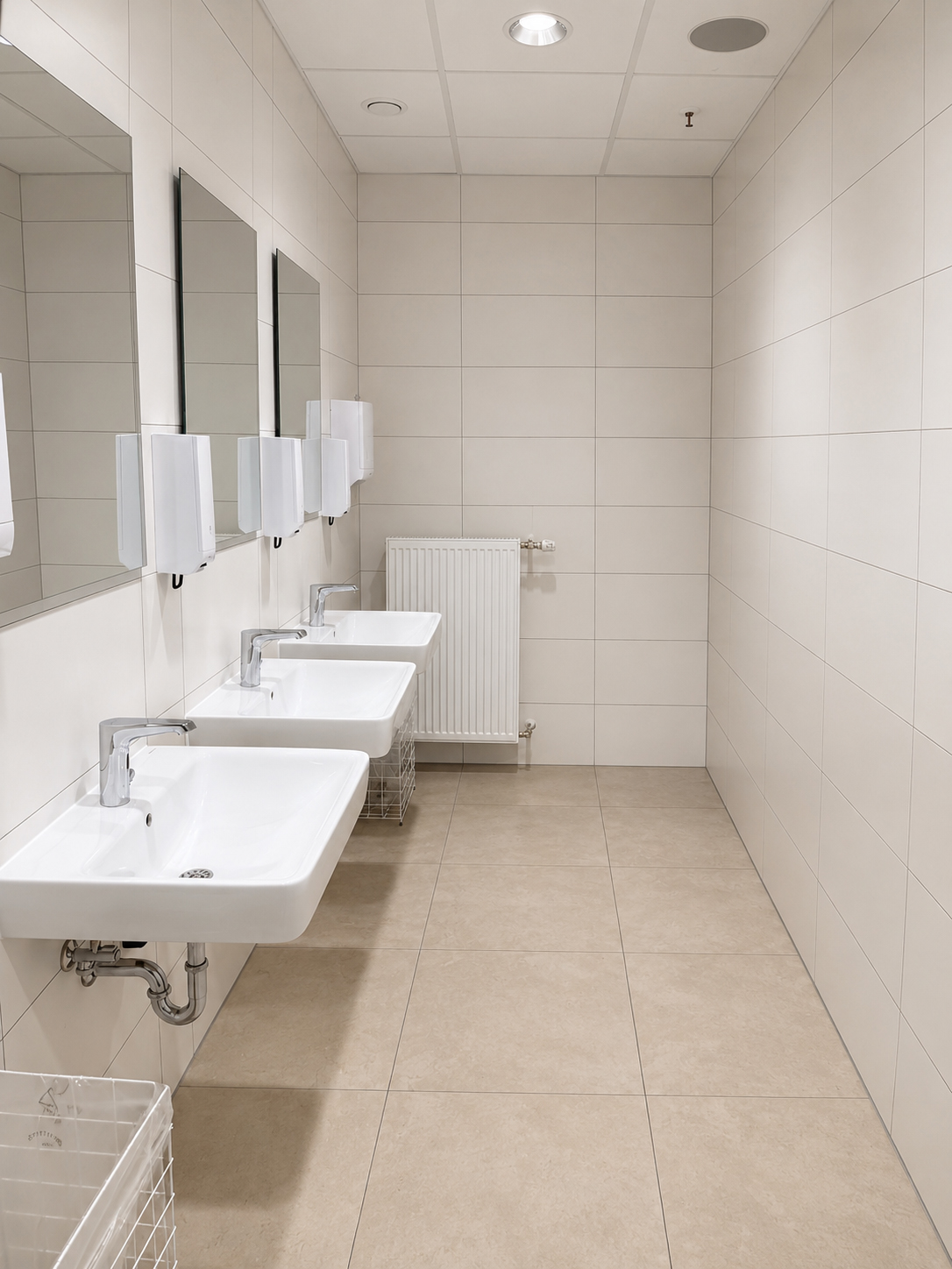 Fliesenarbeiten im Sanitärbereich in Großformat
